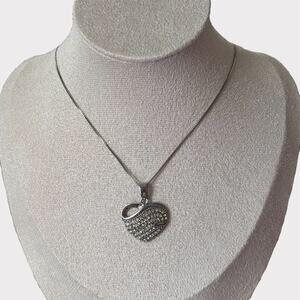 Silver Women Elegant Heart Necklace